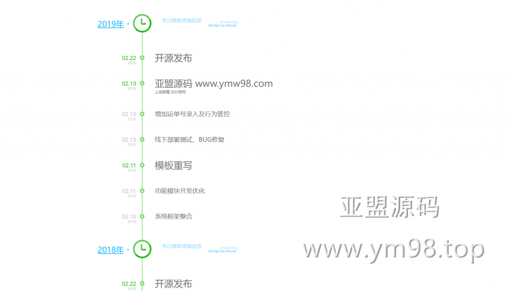 HTML+CSS+JS制作的垂直时光轴源码-亚盟源码